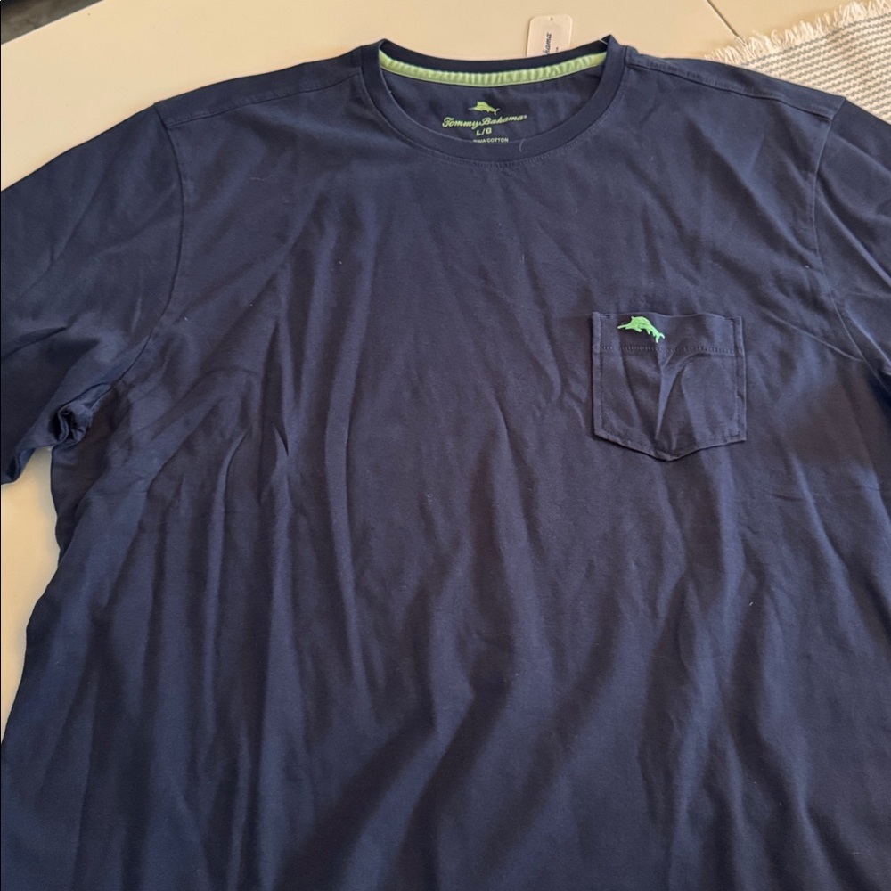 Southern Tide Classic Navy Tee with Lime Logo